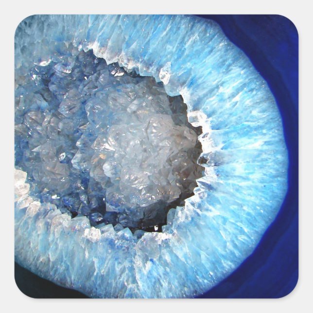 Adesivo Quadrado Falln Blue Crystal Geode (Frente)
