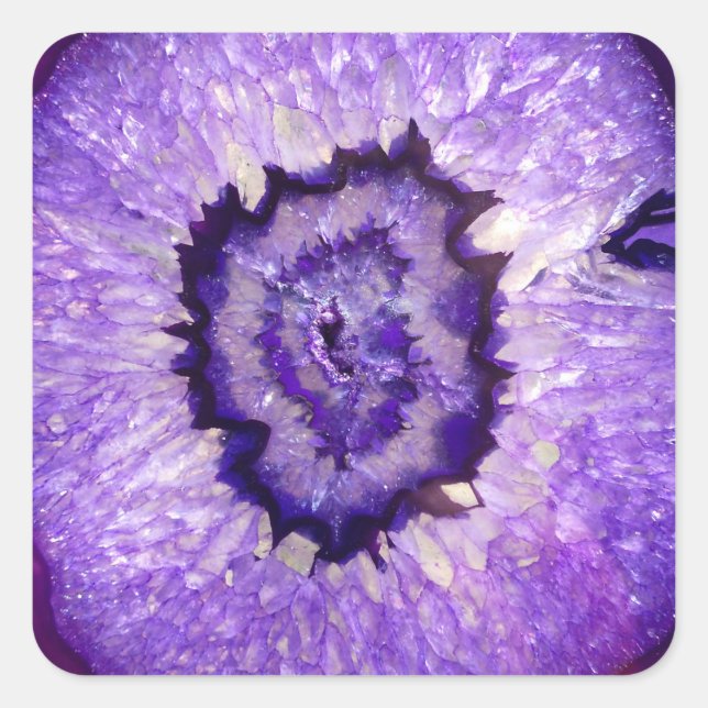 Adesivo Quadrado Falln Purple Agate Geode (Frente)