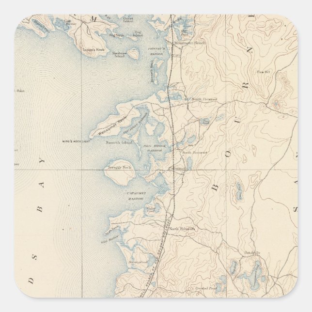 Adesivo Quadrado Falmouth, Massachusetts (Frente)