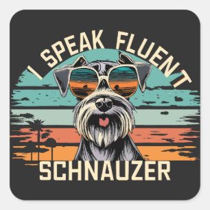 Adesivo Quadrado Falo Fluent Schnauzer - Legal Cachorro Schnauzer