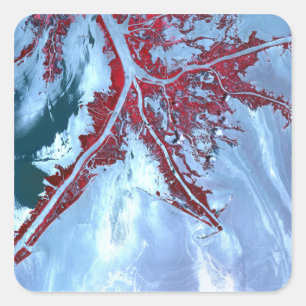 Adesivo Quadrado Falsa cor satélite