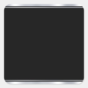 Adesivo Quadrado Falso Prata e Preto Moderno Elegante Tendência em 