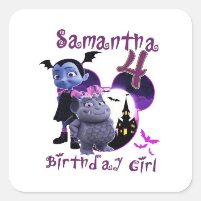 Adesivo Quadrado Família Birthday (Frente)