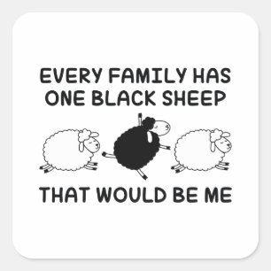 Adesivo Quadrado Família Black Sheep
