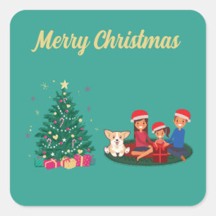 ADESIVO QUADRADO FAMÍLIA FELIZ NATAL