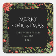 Família Floral Greenery da Watercolor Natal