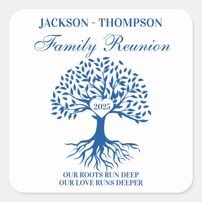 Adesivo Quadrado Family reunion tree (Frente)
