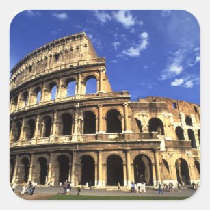 Adesivo Quadrado Famosas ruínas do Coliseu em Roma Itália