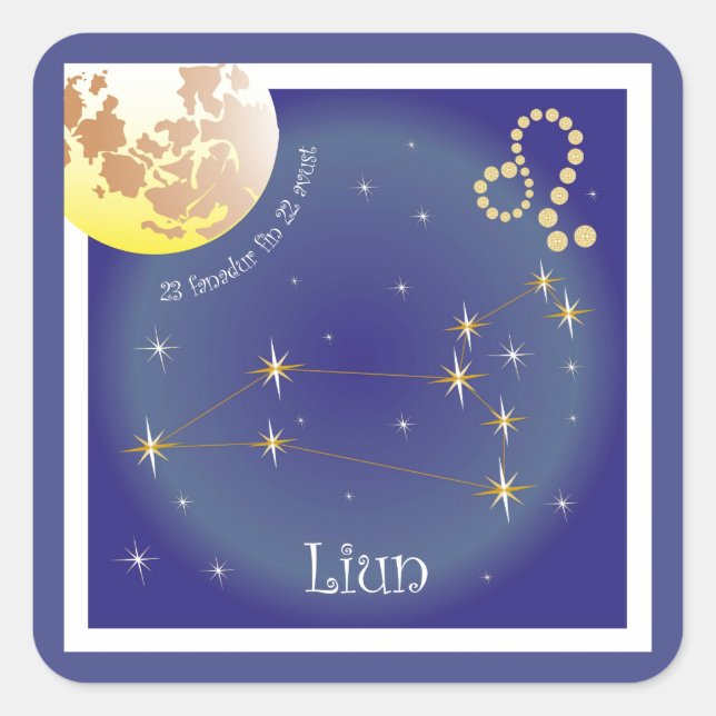 Adesivo Quadrado Fanadur fin Liun 23 22 avust autocolantes (Frente)