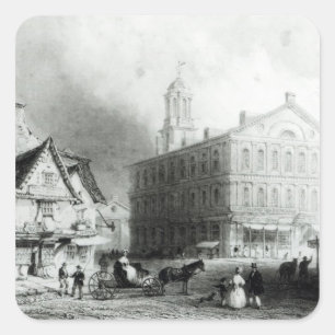 Adesivo Quadrado Faneuiel Hall, Boston