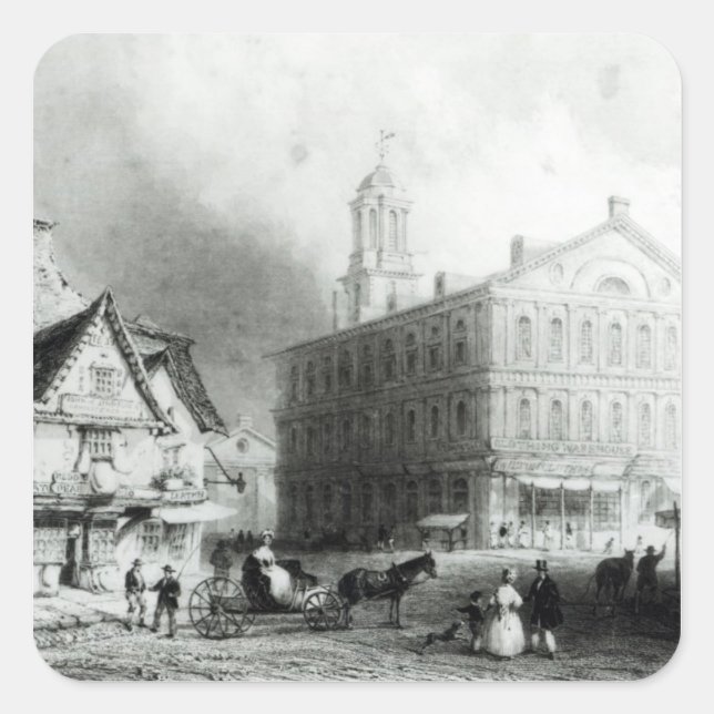 Adesivo Quadrado Faneuiel Hall, Boston (Frente)