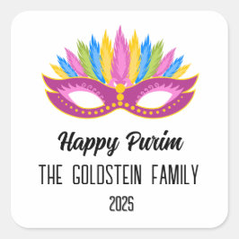 Adesivo Quadrado fantasia de mascarada de máscara púrpura