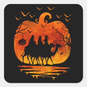 ADESIVO QUADRADO FANTASIA DE NATAL DE HALLOWEEN ABÓBORA PRESENTE DE