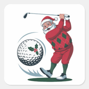 Adesivo Quadrado Fantasia Fantasma Golf Tocando Papai Noel