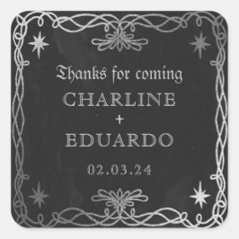 Adesivo Quadrado Fantasia Gótica Silver Ivy Wedding