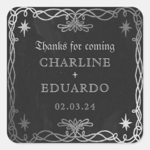 Adesivo Quadrado Fantasia Gótica Silver Ivy Wedding