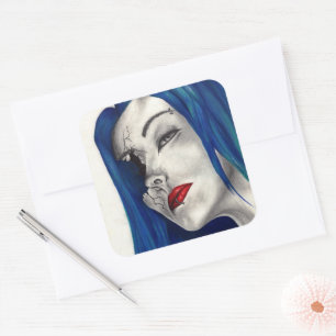 Adesivo Quadrado Fantasia Gótico Horror Arte Surreal Quebrada