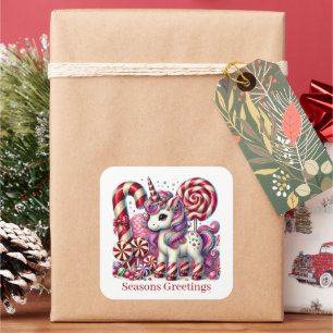 Adesivo Quadrado Fantasia natalina fantasia Natal personalizável
