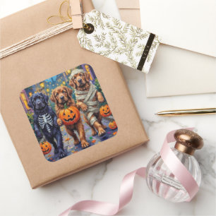 Adesivo Quadrado Fantasias de Halloween para Trick-or-Treat de Newf