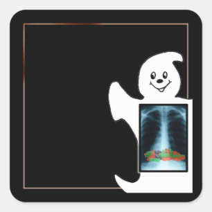 Adesivo Quadrado Fantasma Bonita com o Halloween do Candy