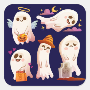 Adesivo Quadrado Fantasma Bonito