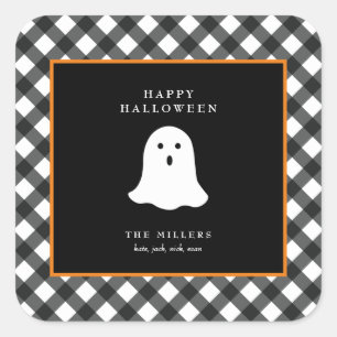 Adesivo Quadrado Fantasma Bonito Personalizado Xadrez Quadrado de H