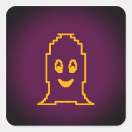 Adesivo Quadrado Fantasma bonito sorridente