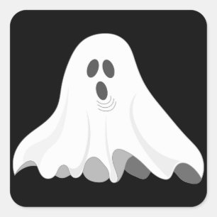 Adesivo Quadrado Fantasma do Dia das Bruxas