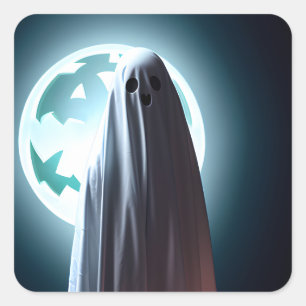 Adesivo Quadrado Fantasma Halloween
