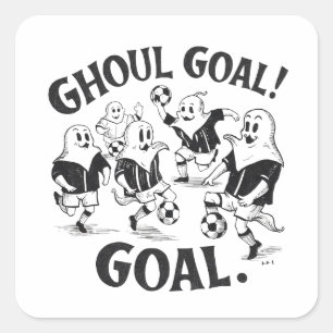 Adesivo Quadrado Fantasmas jogando futebol