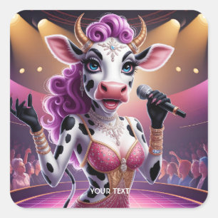 Adesivo Quadrado Fantasy - Bela Vaca Bela Popstar