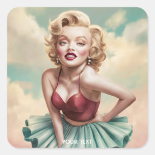 Adesivo Quadrado Fantasy Blonde Girl Posicionando