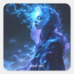 Adesivo Quadrado Fantasy Blue Violet Girl