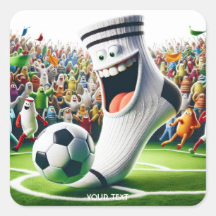 Adesivo Quadrado Fantasy - Bola de Futebol Bonita