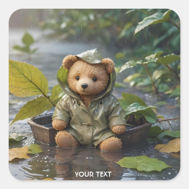 Adesivo Quadrado Fantasy Bonito Urso Bebê (Frente)
