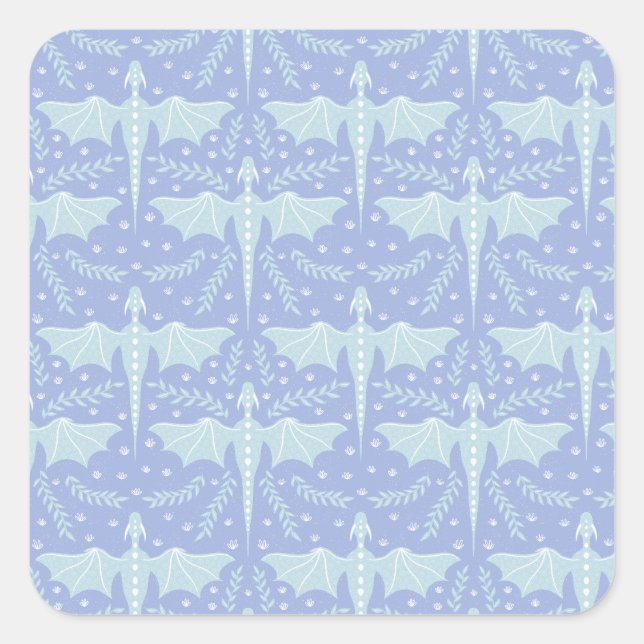 Adesivo Quadrado Fantasy Botanical Dragon (Frente)