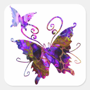 Adesivo Quadrado Fantasy Butflies