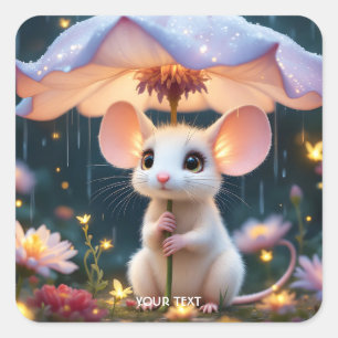 Adesivo Quadrado Fantasy Cachorro da Flor do Mouse
