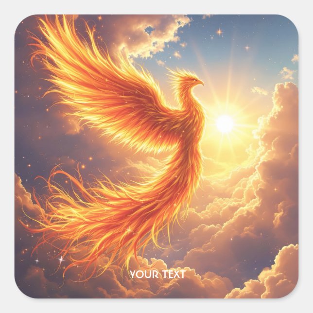 Adesivo Quadrado Fantasy Cuja Flaming Phoenix Sobe (Frente)
