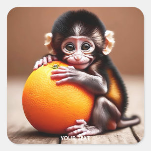 Adesivo Quadrado Fantasy Cujo Macaco É Laranja