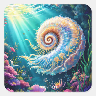 Adesivo Quadrado Fantasy Custa Natureza Submarina Mundo