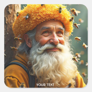 Adesivo Quadrado Fantasy Cute Bee Hat Man