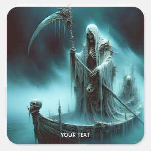 Adesivo Quadrado Fantasy Cute Boat Strange