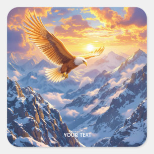 Adesivo Quadrado Fantasy Cute Eagle Mounges Sunrise