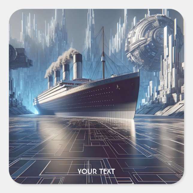 Adesivo Quadrado Fantasy Cute Huge Ship Tubes (Frente)