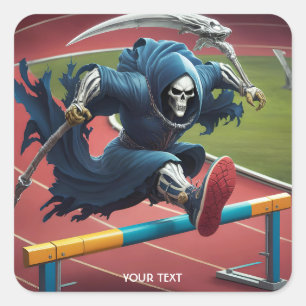 Adesivo Quadrado Fantasy Cute Hurdles Man Running