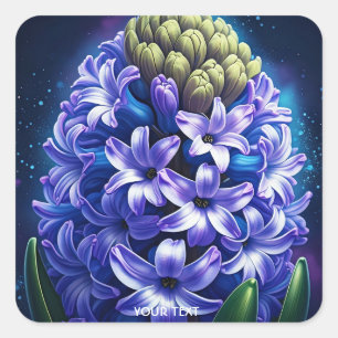 Adesivo Quadrado Fantasy Cute Hyacinth Blue Gouache