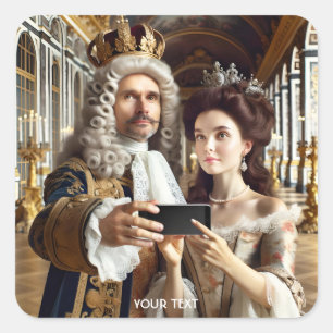 Adesivo Quadrado Fantasy Cute King Love Selfie