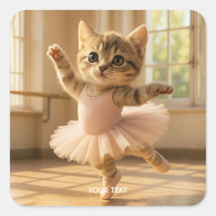 Adesivo Quadrado Fantasy Cute Kitten Small Ballerina