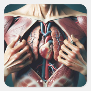 Adesivo Quadrado Fantasy Cute Lungs Heart Chest
